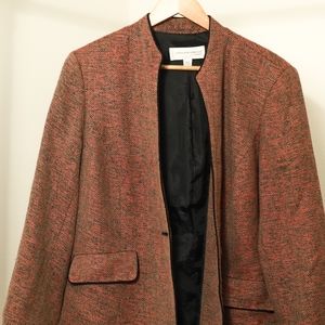 pink tweed blazer overcoat
